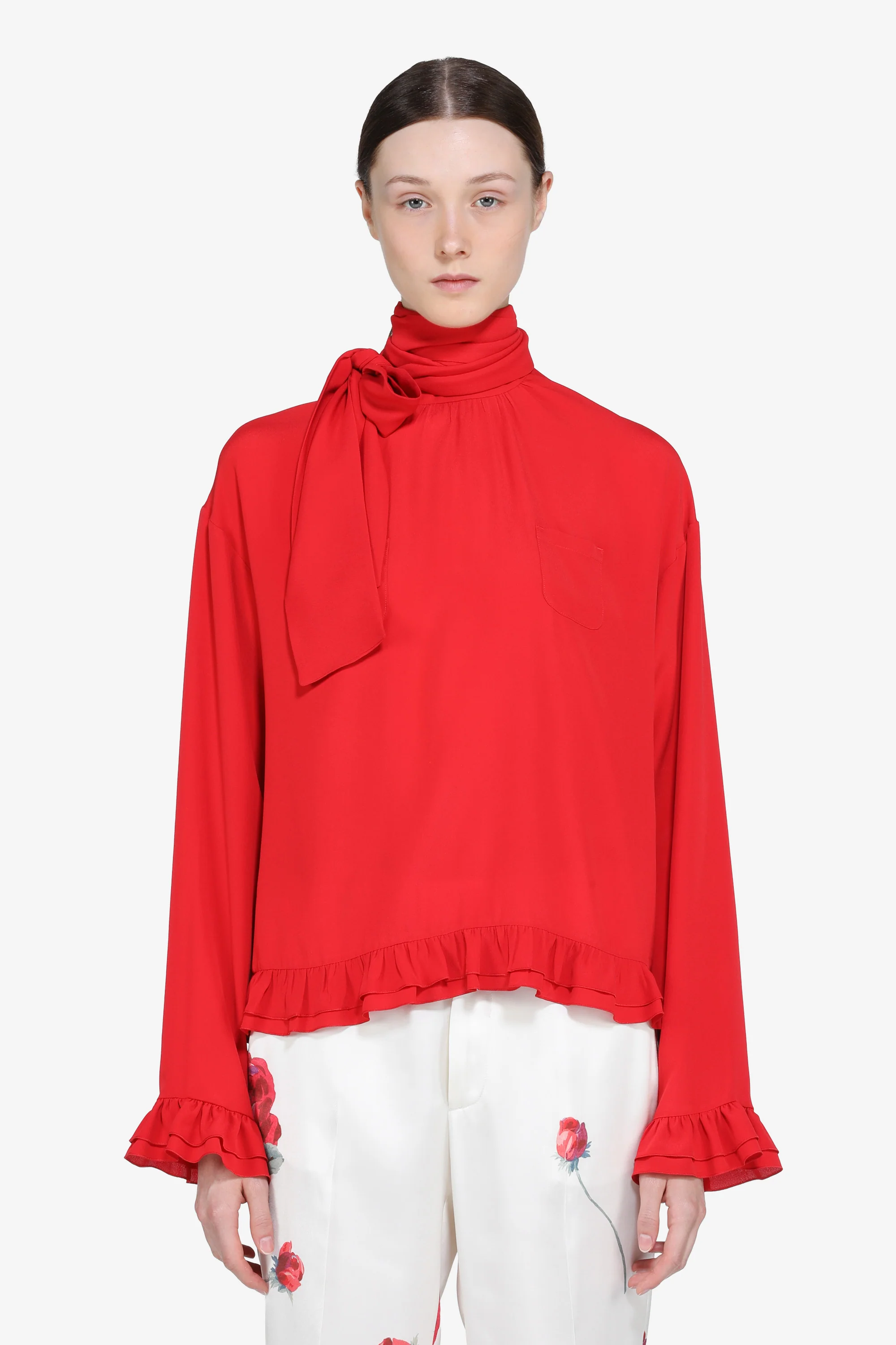 Blusa con fiocco