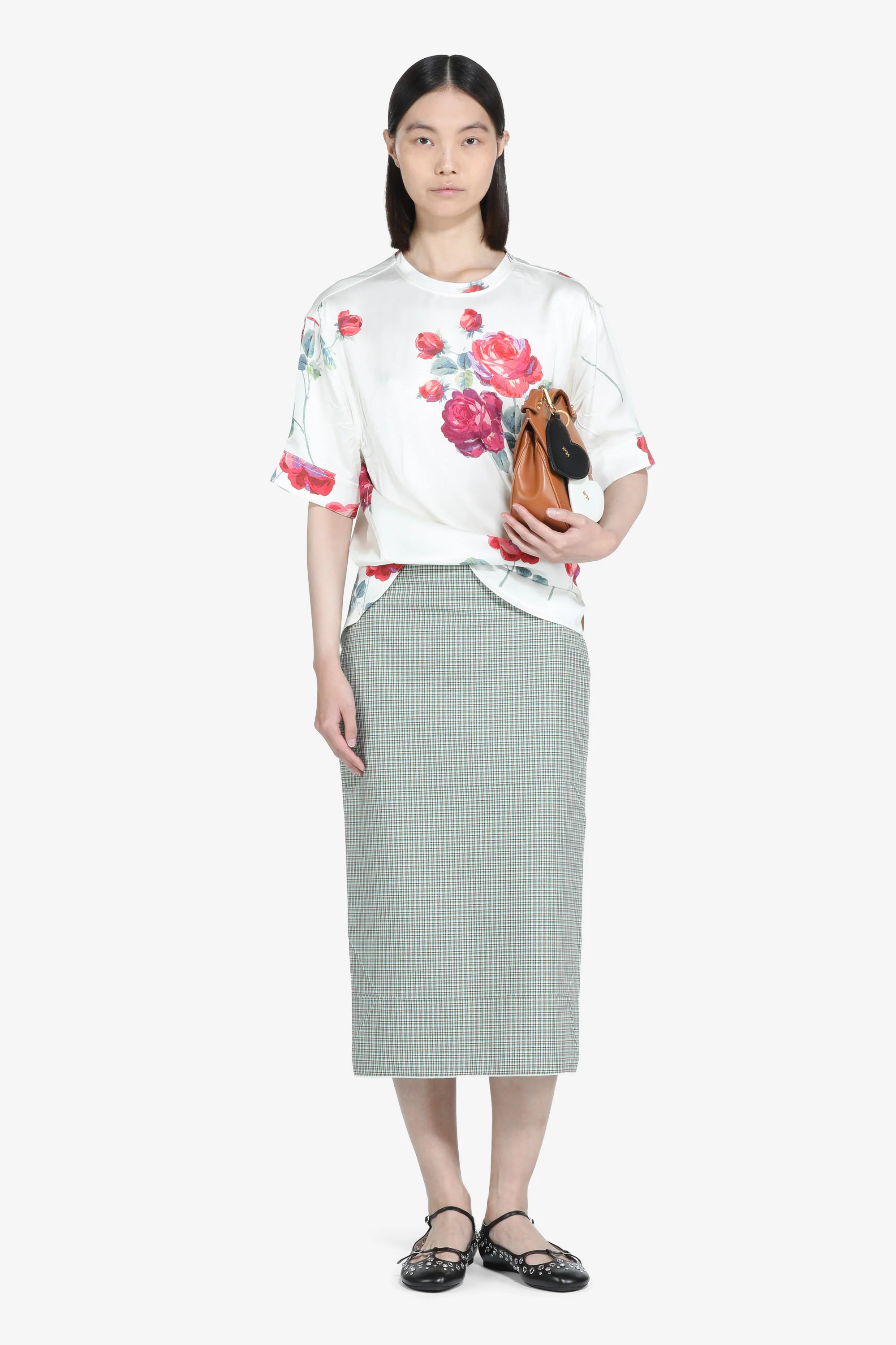 Blusa maniche corte con stampa a fiori - Image 2