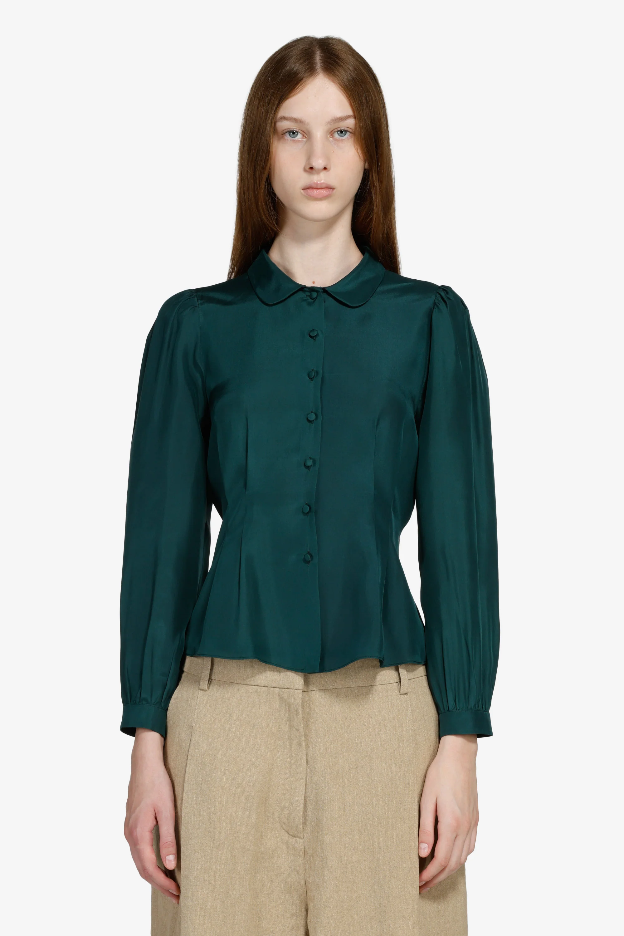 Camicia con maniche a sbuffo