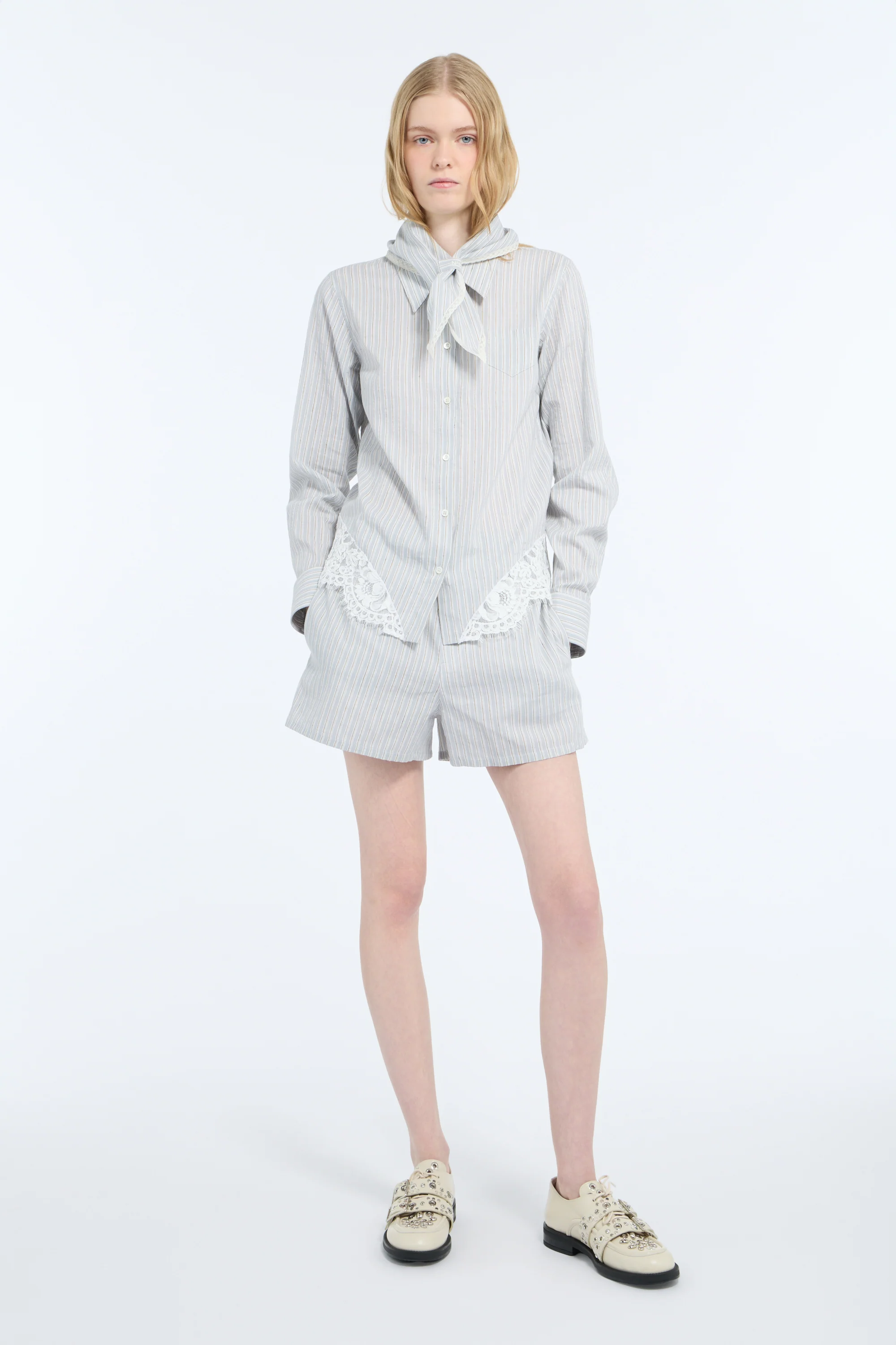 Camicia in mussola di cotone e lino - Image 4