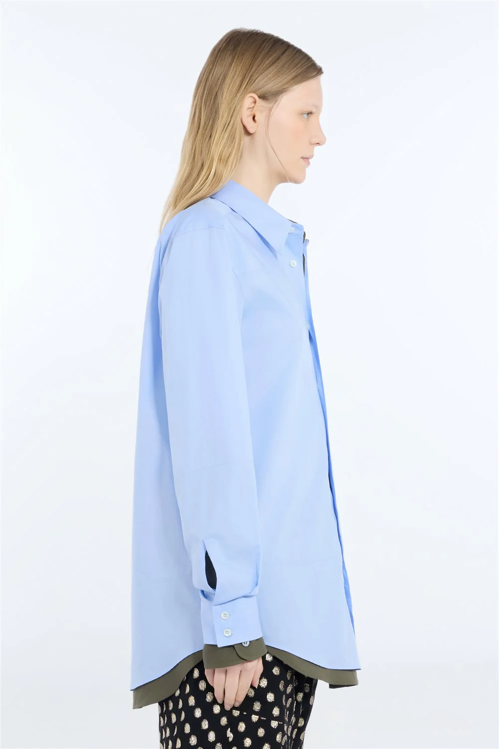Camicia in cotone con effetto doppia camicia - Image 3