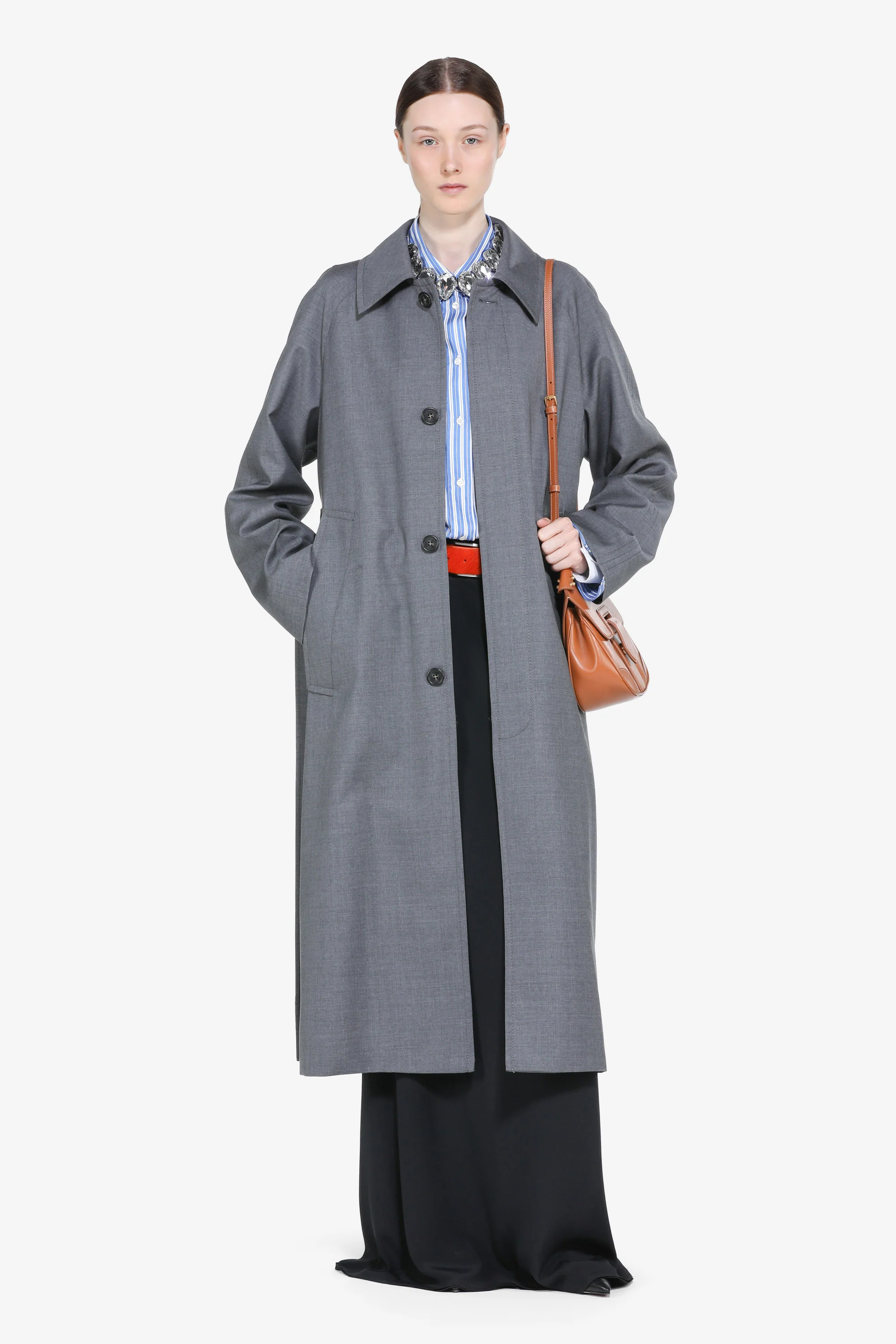 Cappotto lungo monopetto