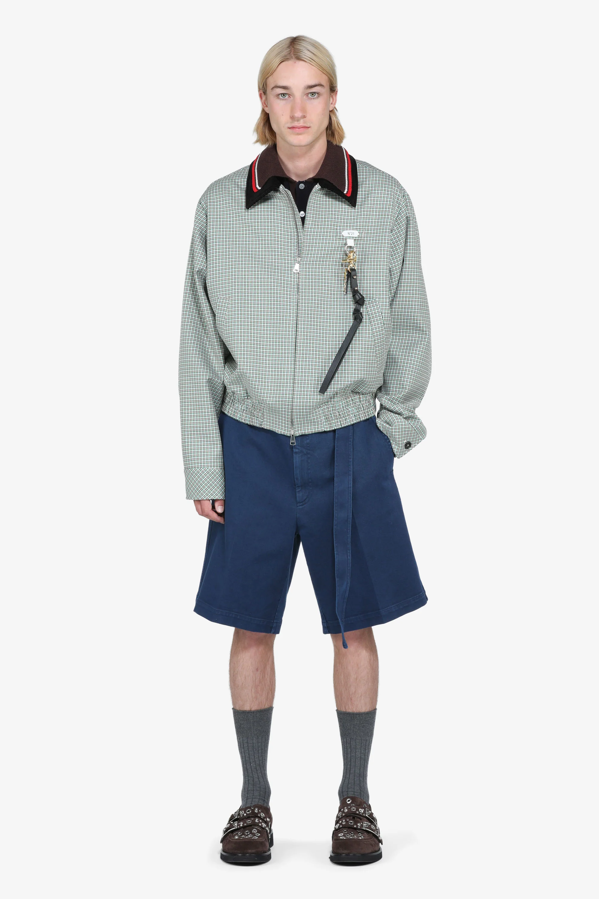Giacca con zip a quadretti
