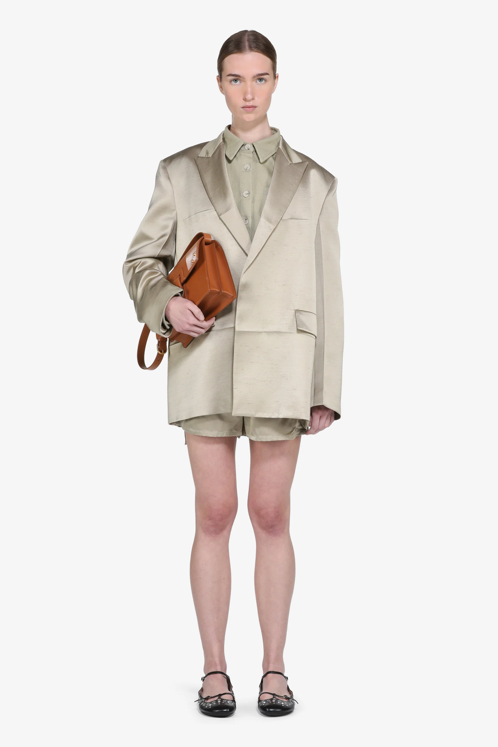 Giacca maschile monopetto in shantung