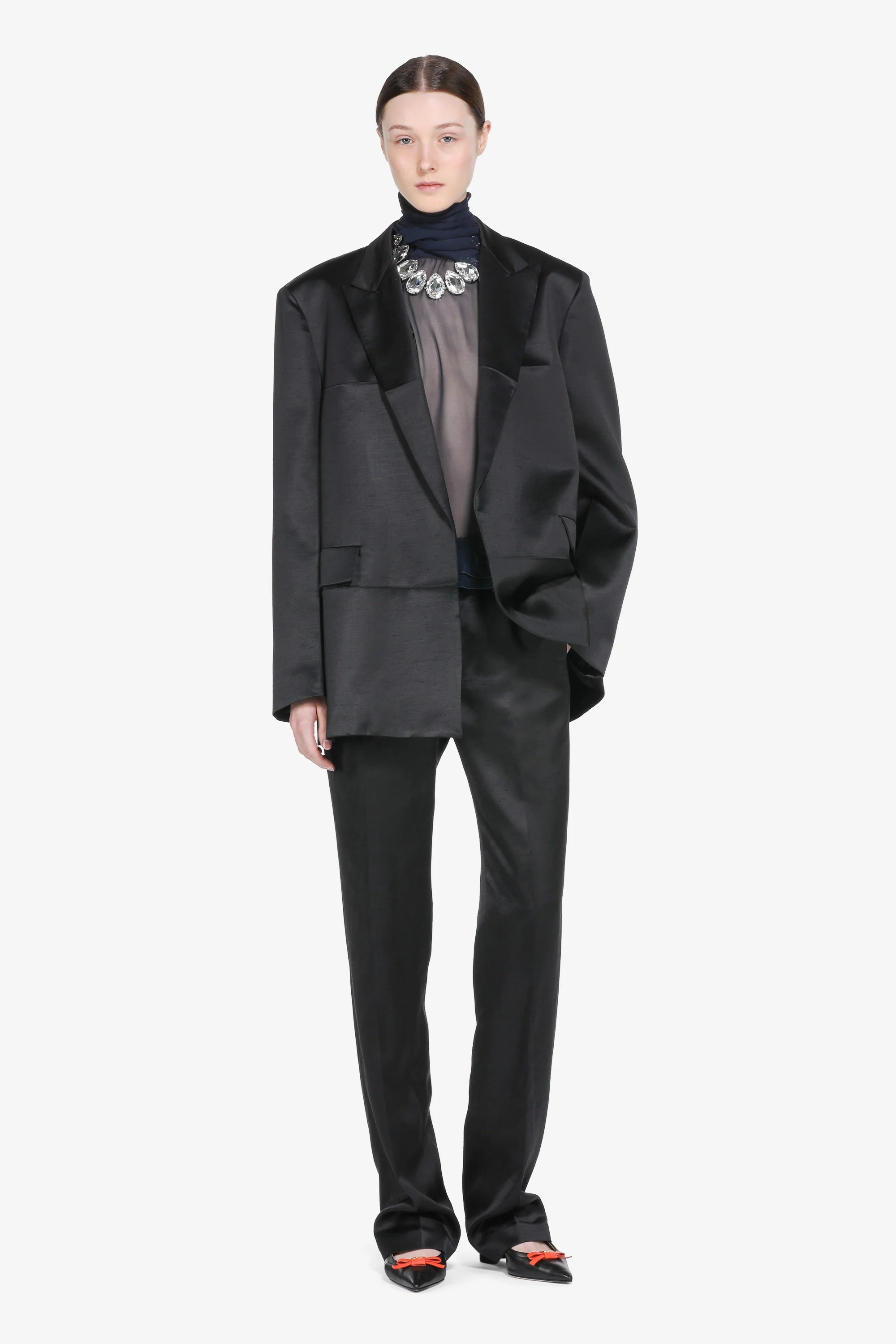 Giacca maschile monopetto in shantung