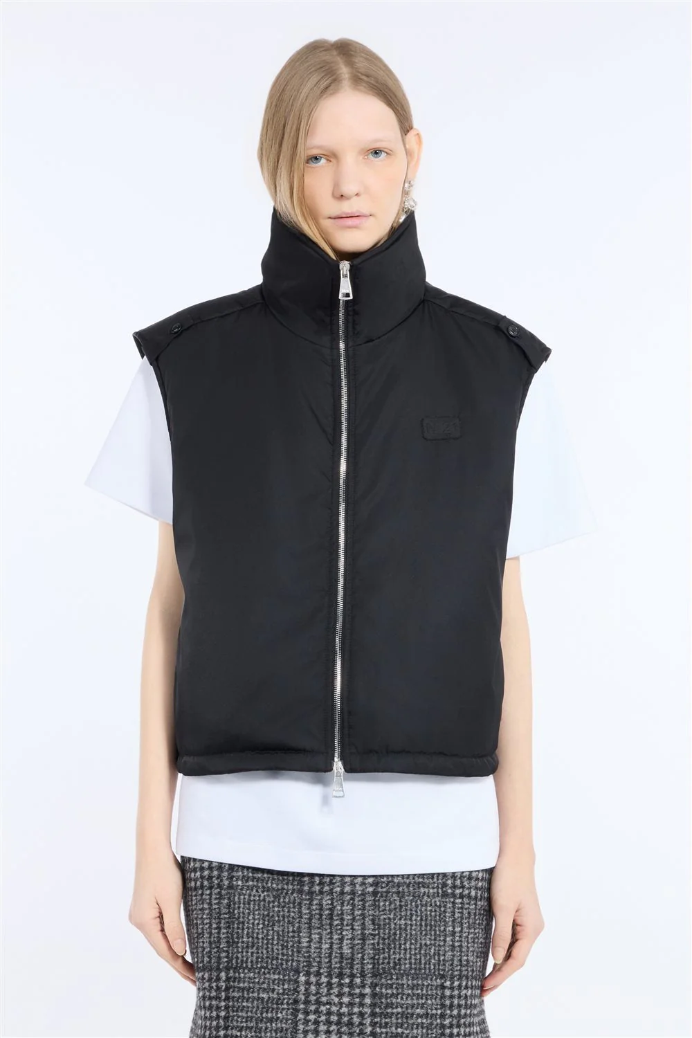 Gilet nero in nylon imbottito - Image 3