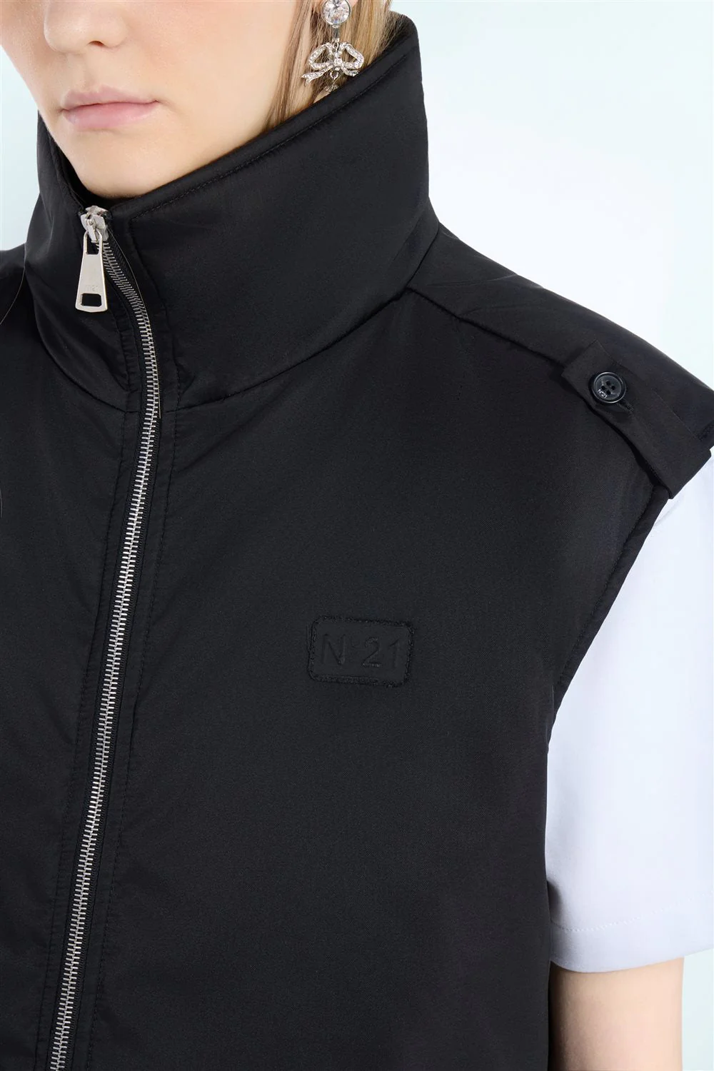 Gilet nero in nylon imbottito - Image 5