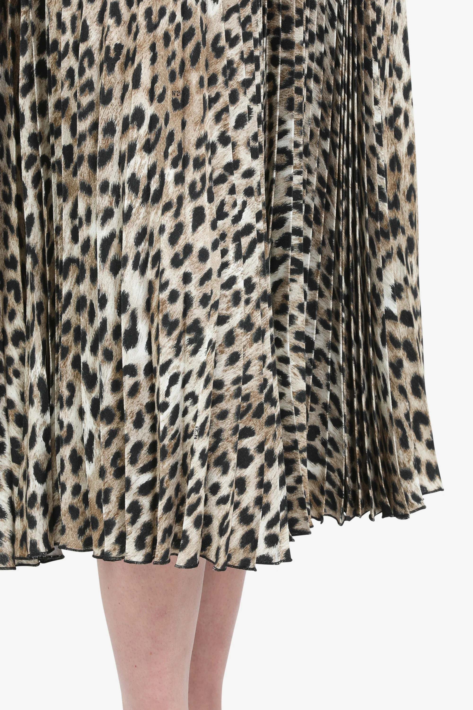 Gonna midi plissettata con stampa leopardata - Image 5