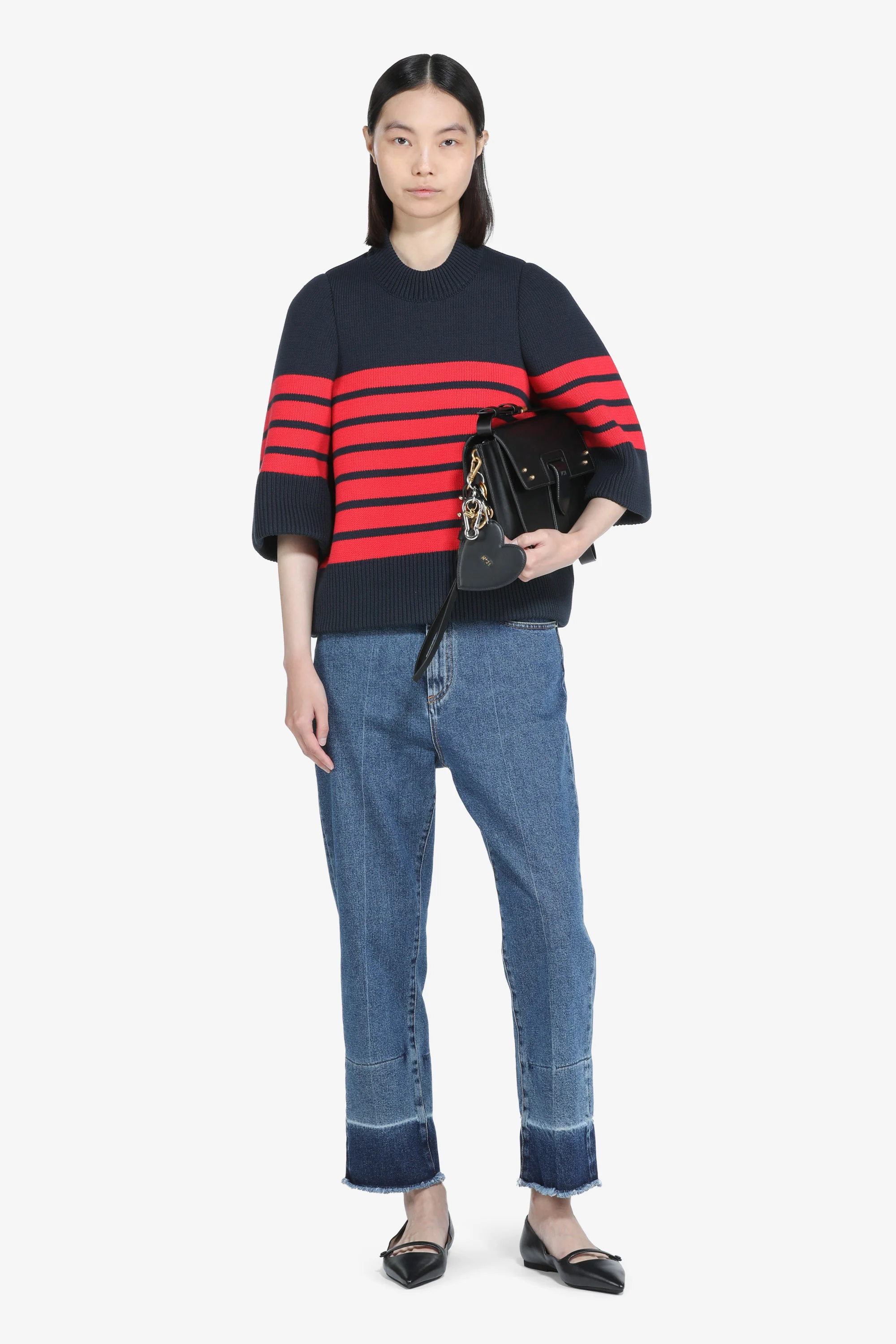 Jeans con bordo a contrasto