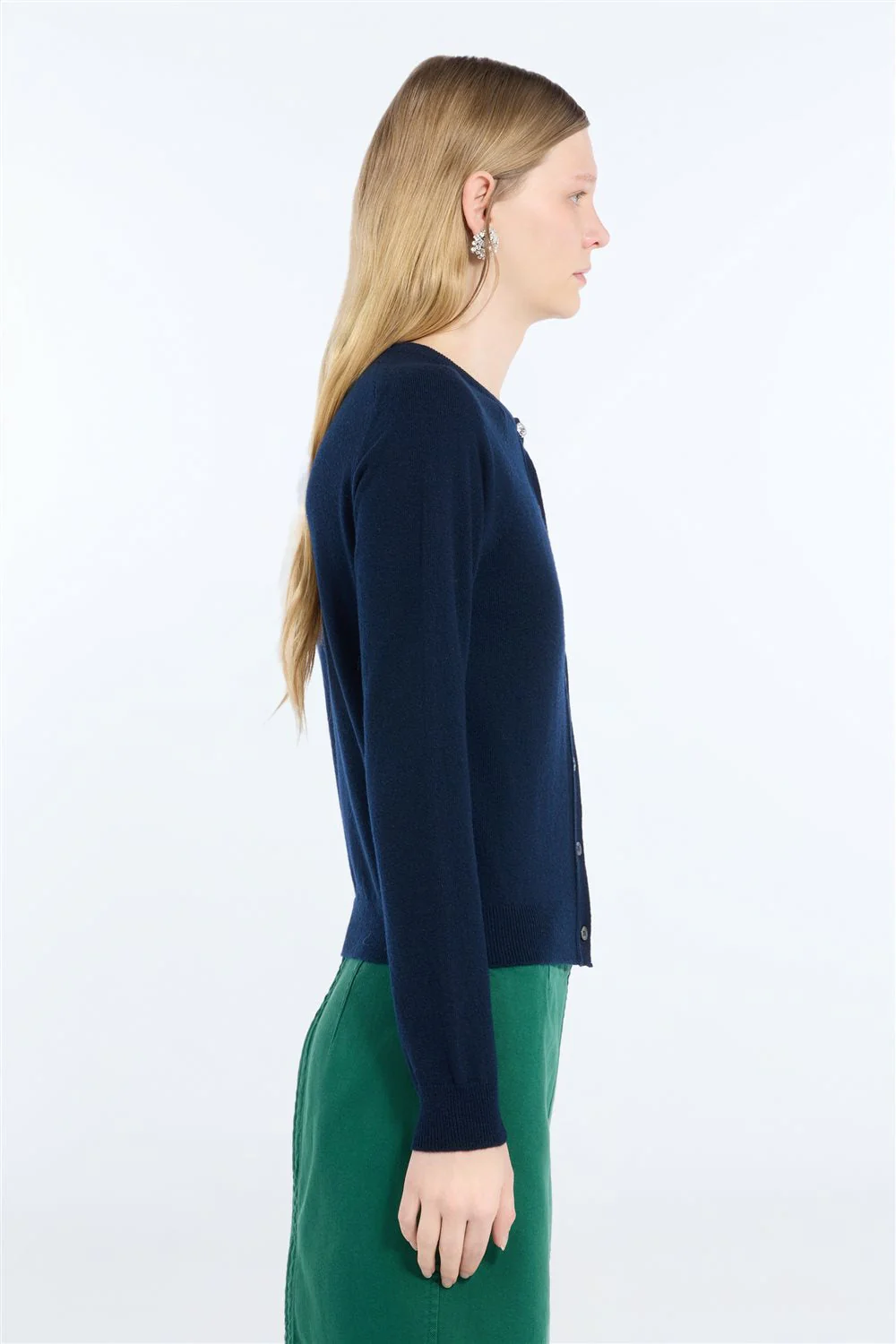Maglia cardigan in lana con applicazione gioiello - Image 3