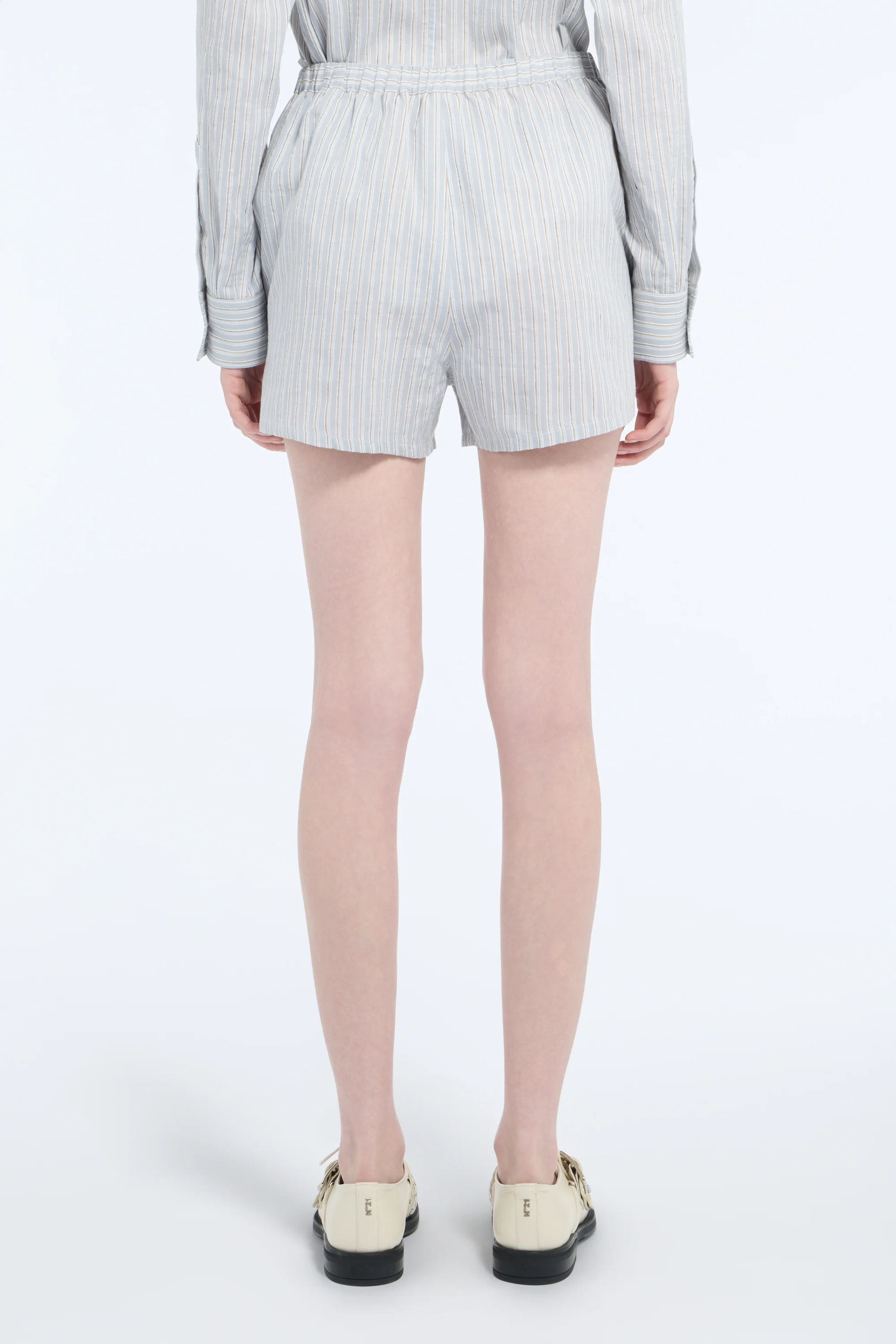 Pantaloncino in mussola di cotone e lino - Image 3
