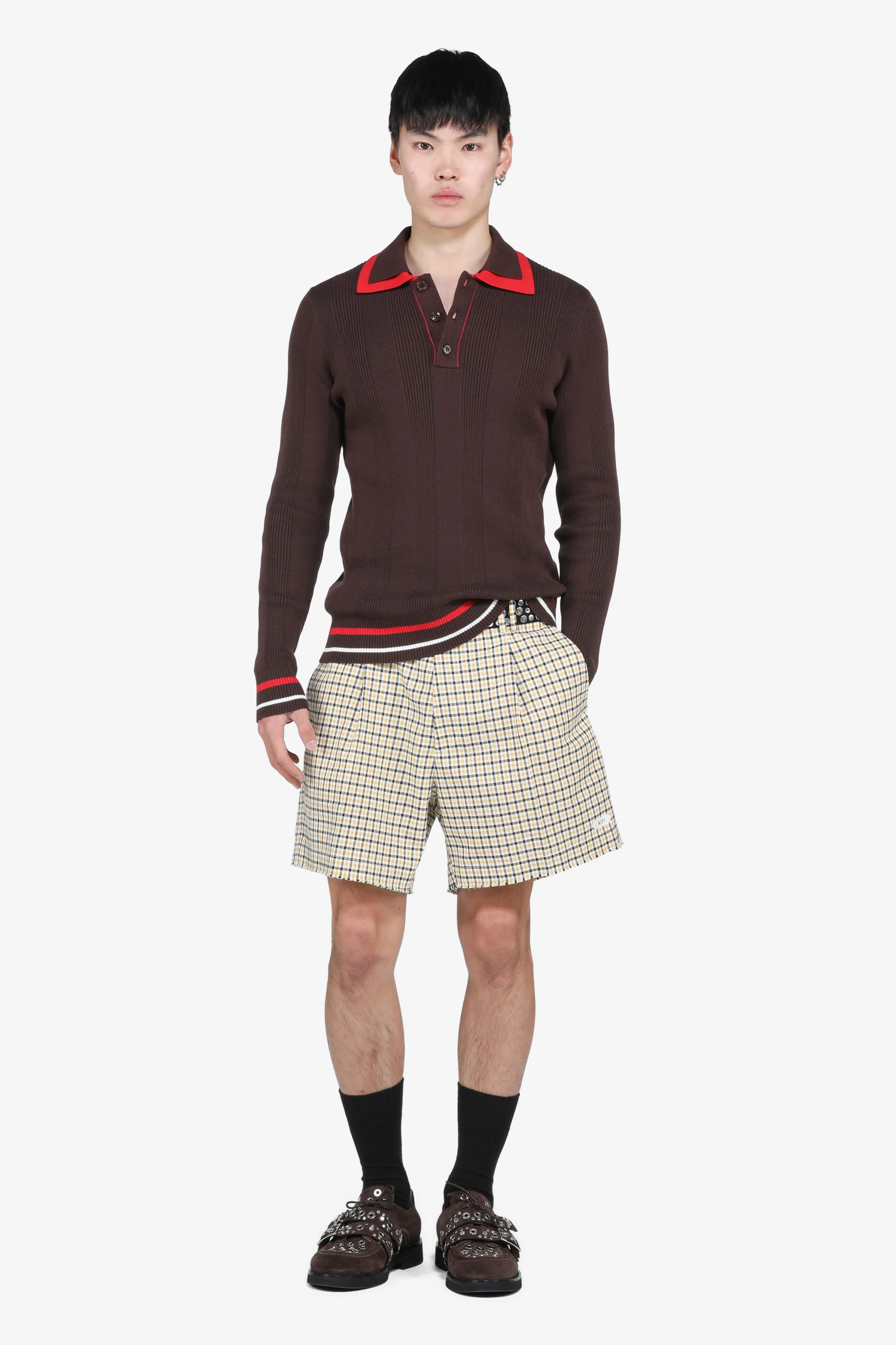 Pantalone bermuda a quadretti