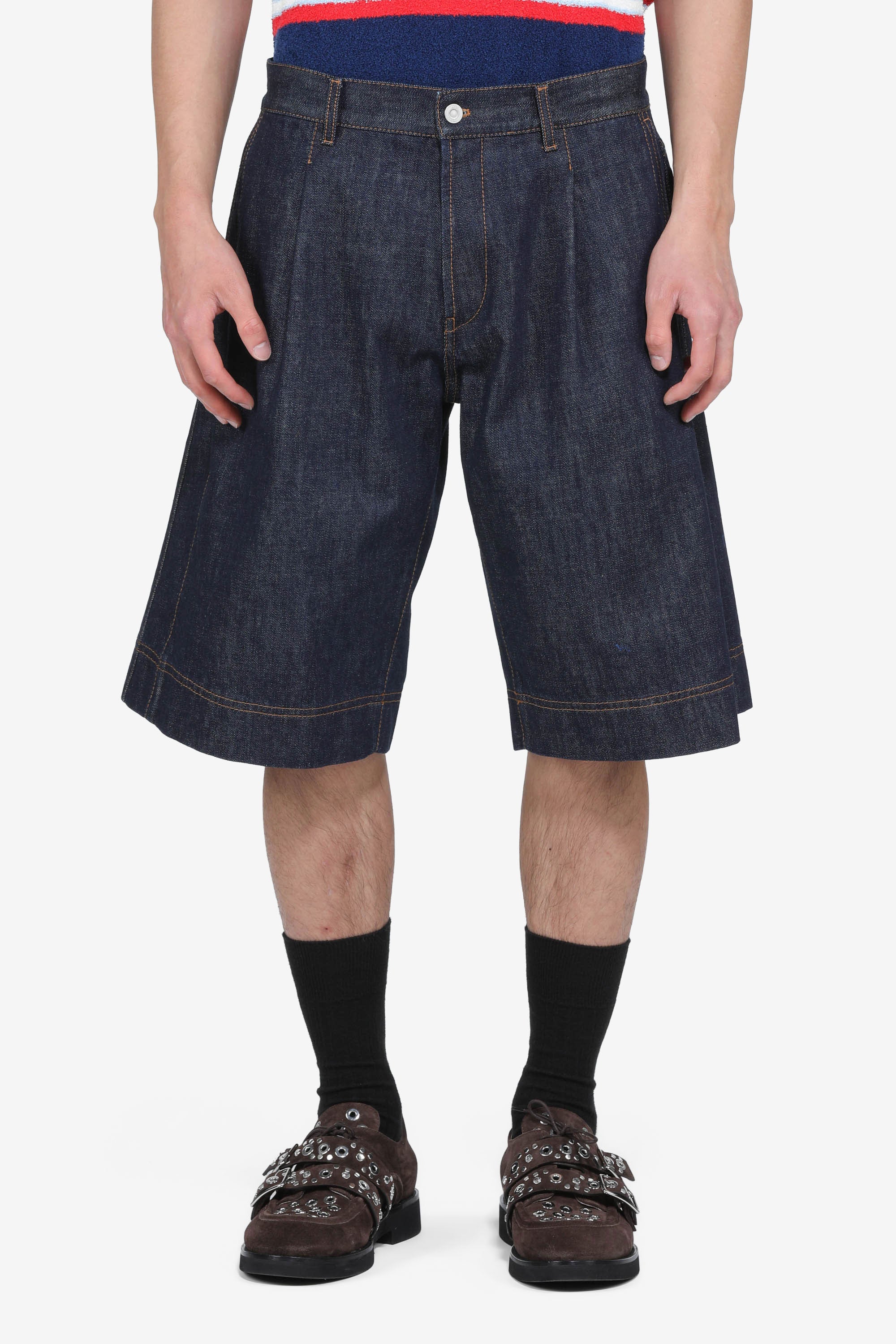 Pantalone bermuda in denim - Image 2
