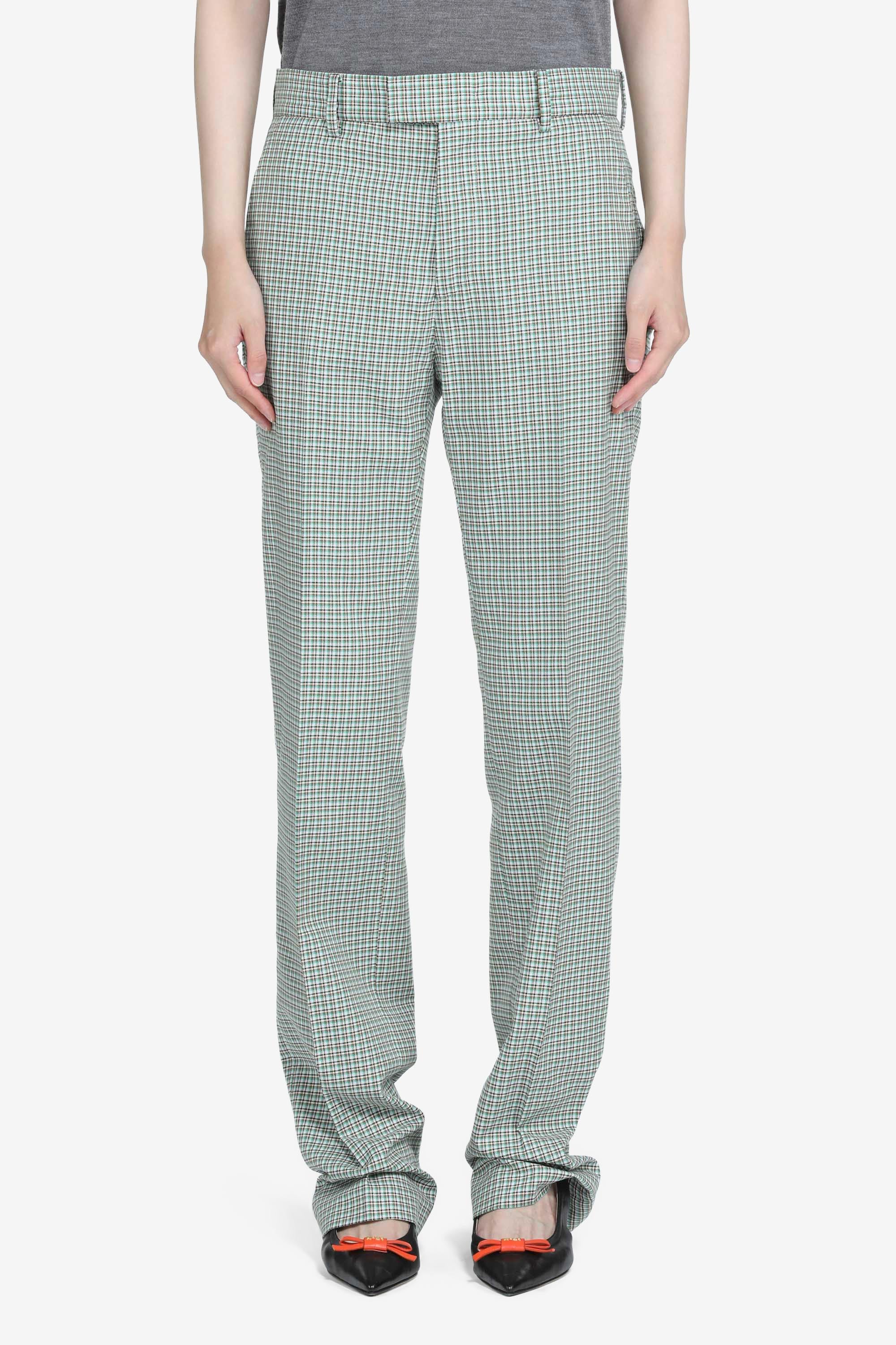 Pantalone dritto con stampa a quadretti - Image 2