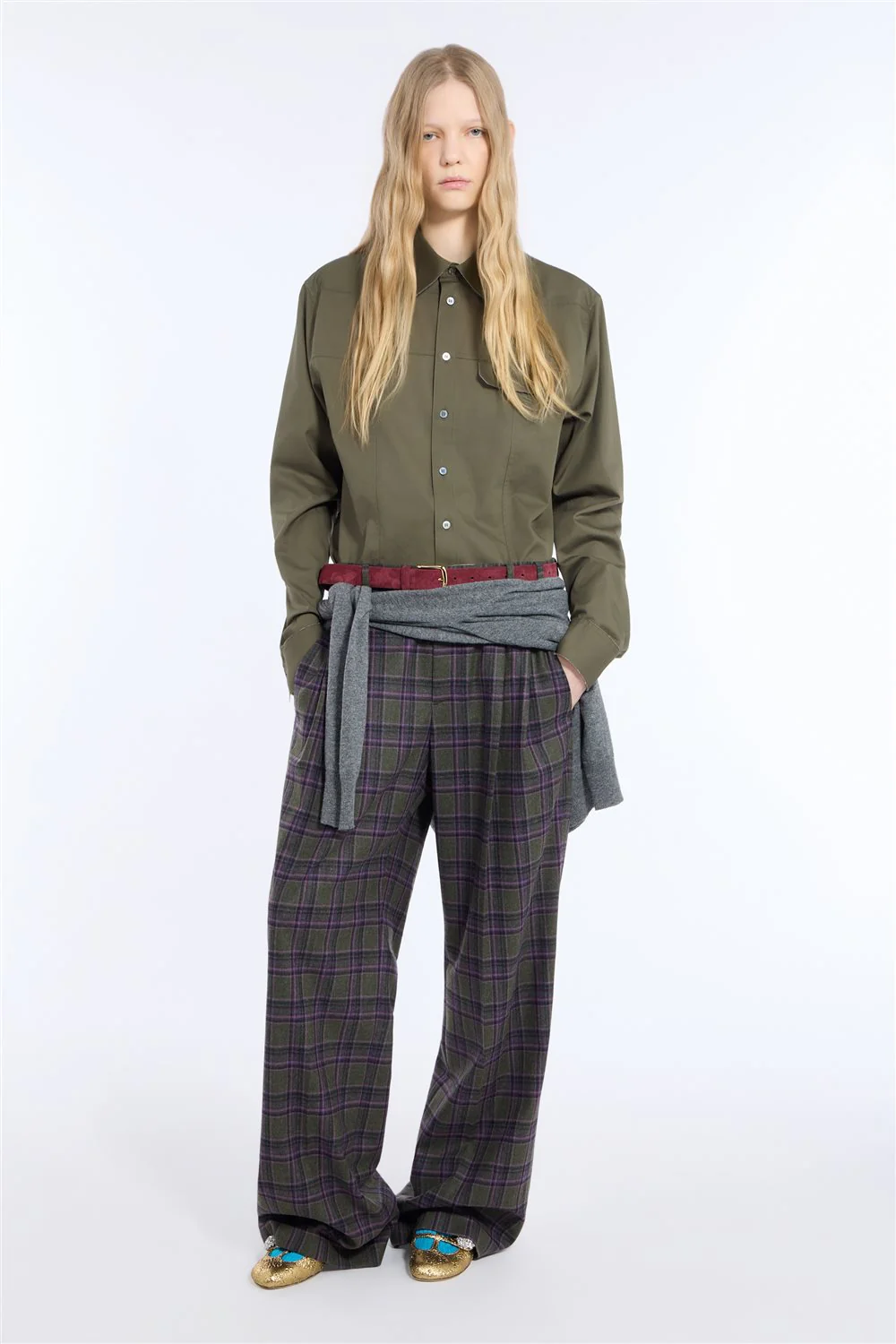 Pantalone ampio misto lana