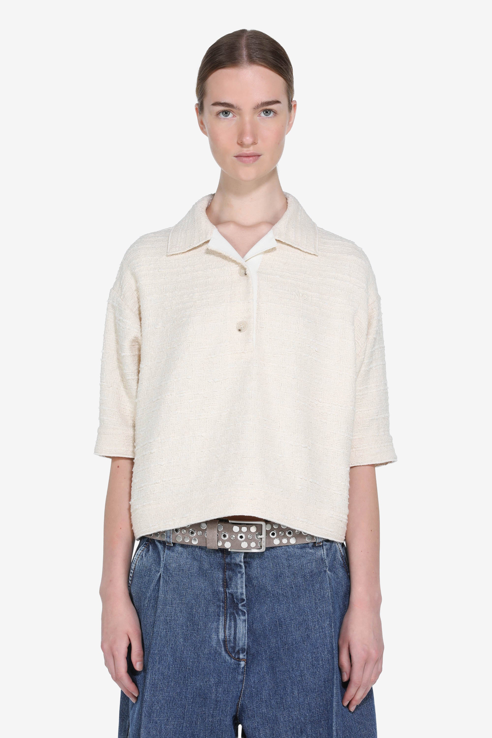 Polo boxy maniche corte
