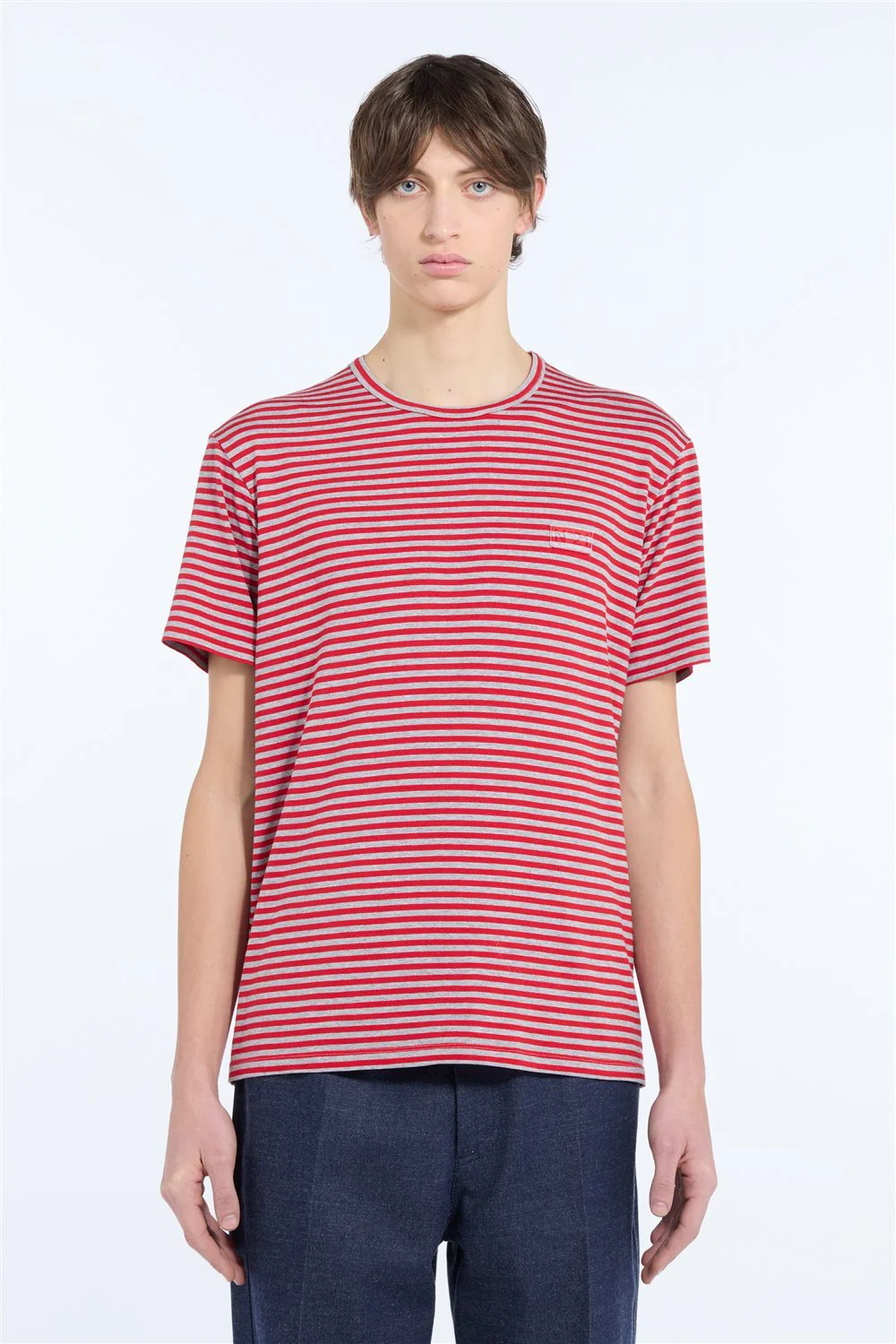 T-shirt a righe in jersey con logo