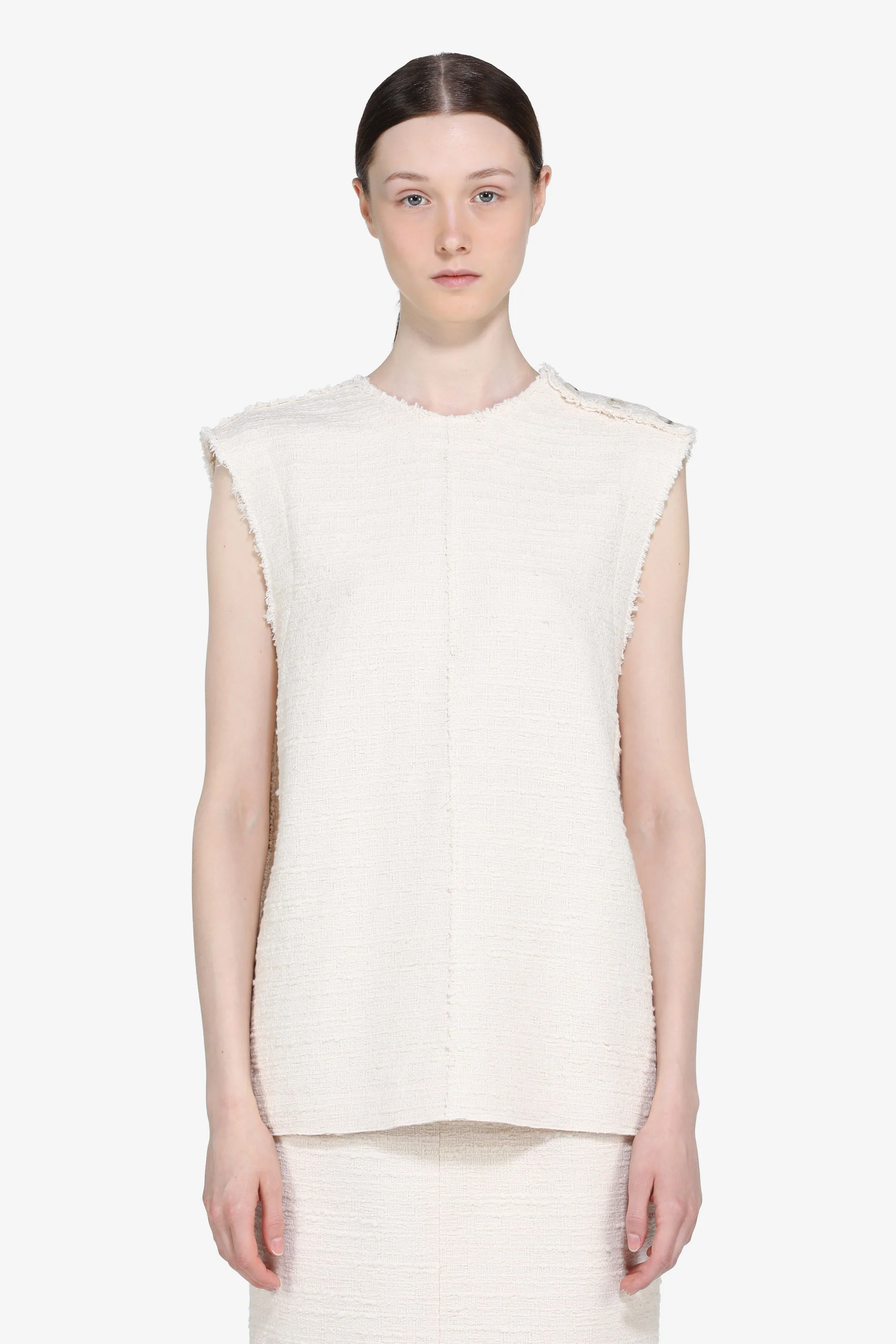 Top in tessuto bouclé
