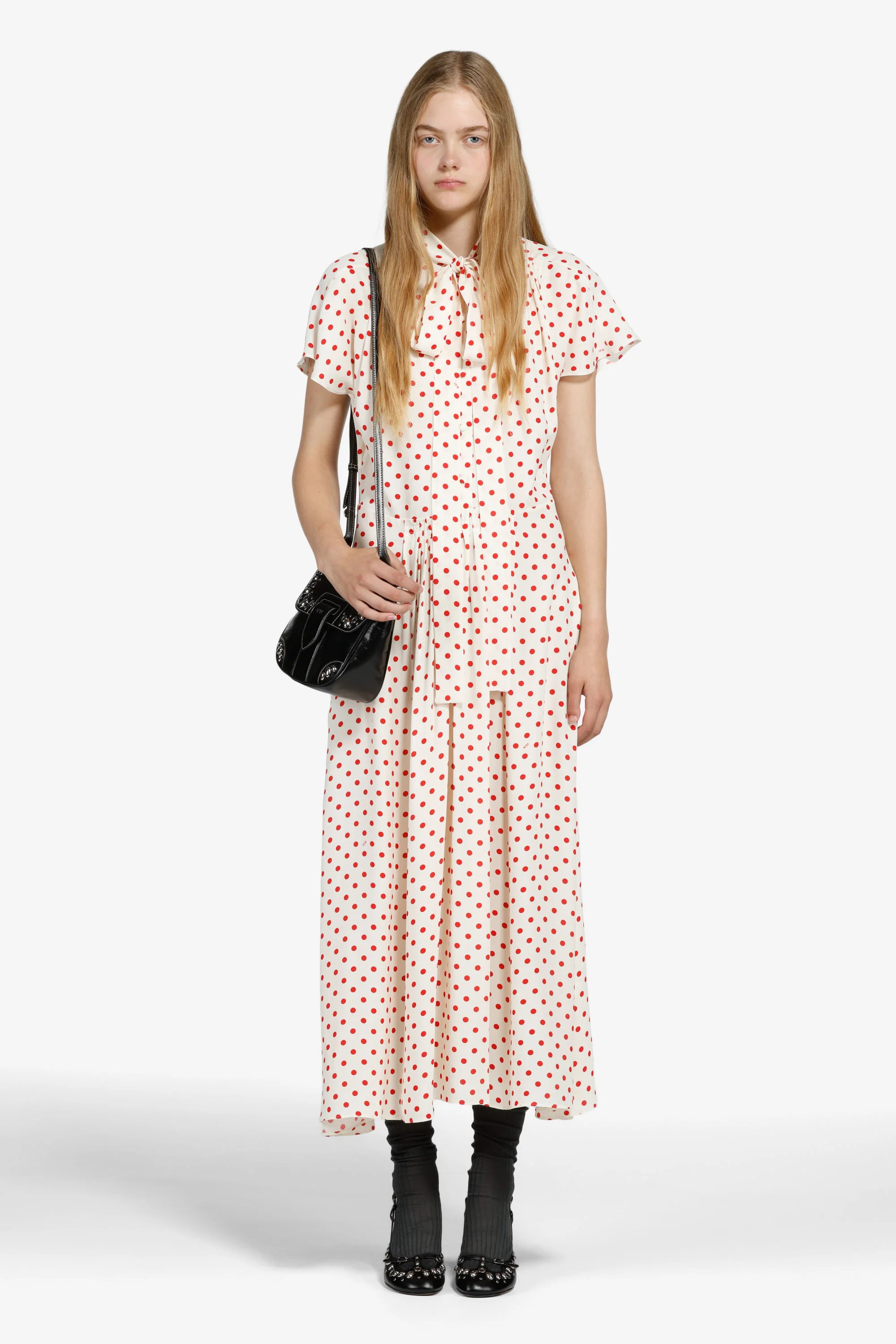 Vestito lungo a pois
